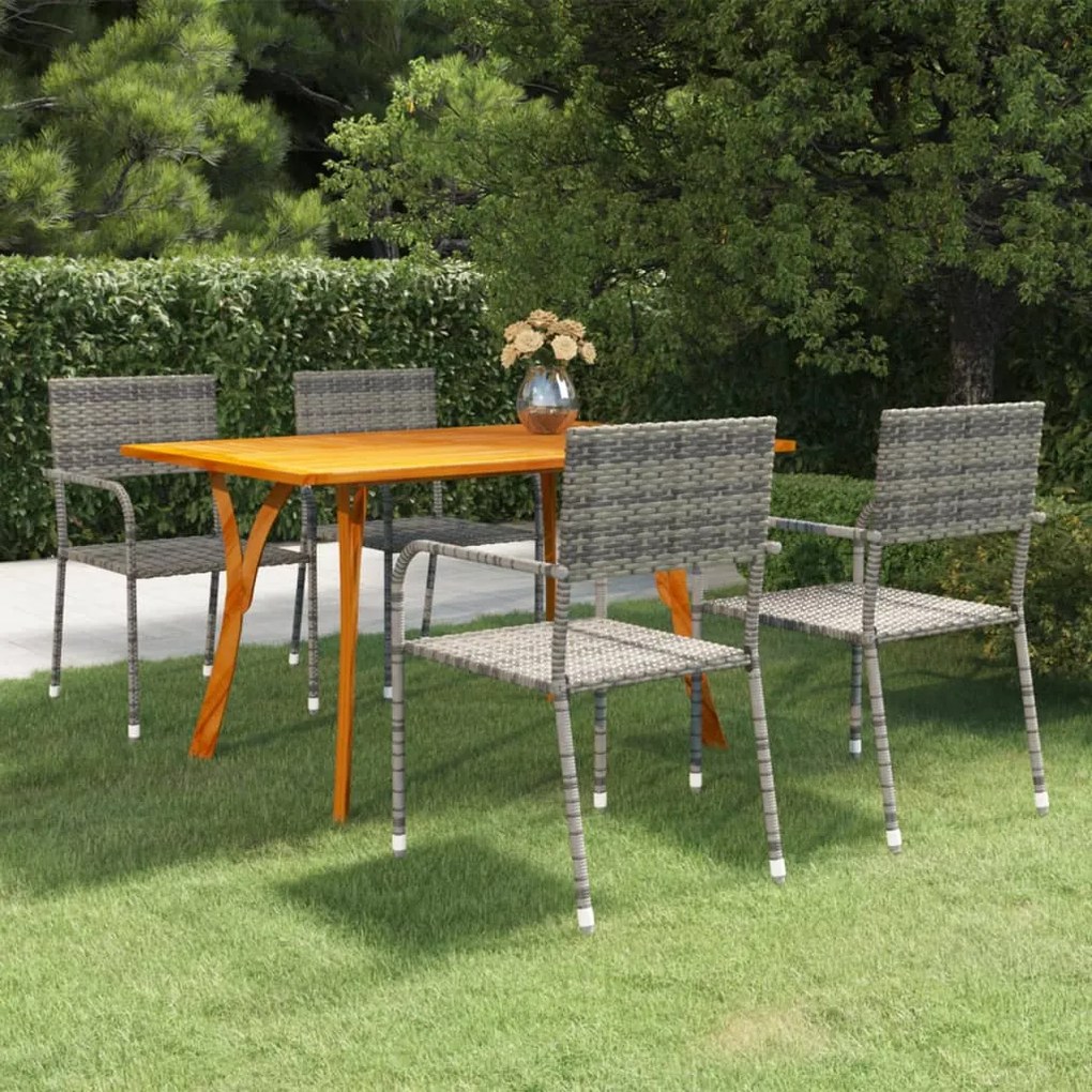 vidaXL 5 pcs conjunto de jantar para jardim antracite