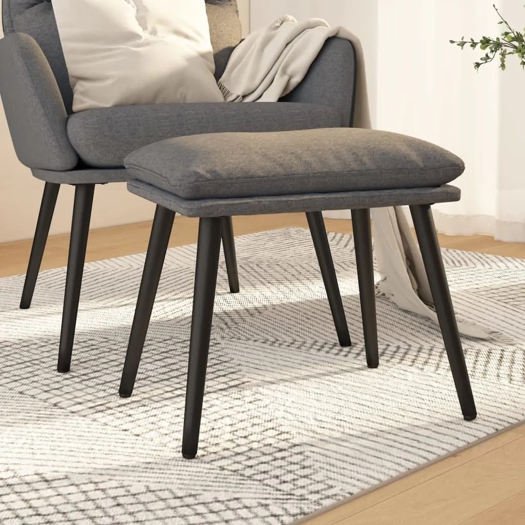 vidaXL Apoio de pés 45x29,5x35 cm tecido cinzento-claro