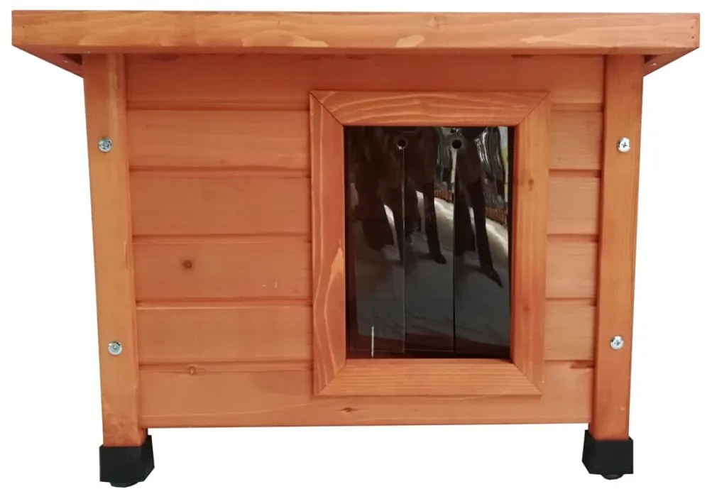 Casa p/ gatos de exterior XL 68,5x54x51,5cm madeira castanho