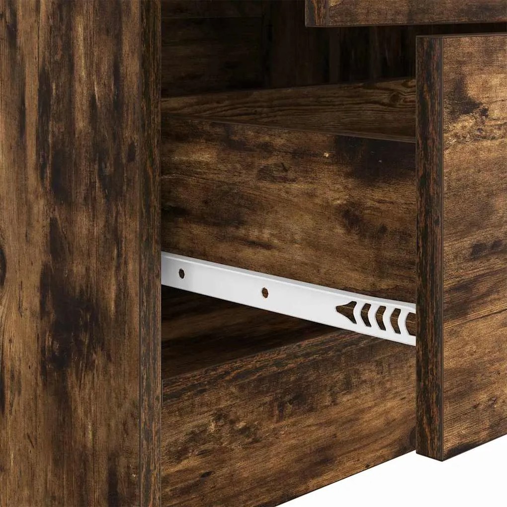 Mesa com Armazenamento Carvalho Fumado Madeira Engenheirada