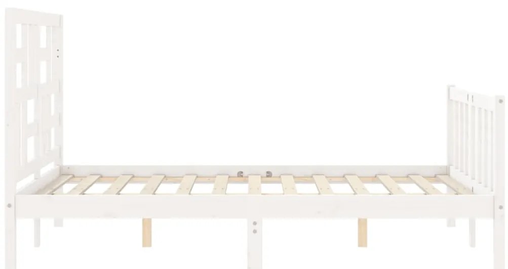 Cama sem colchão 140x200 cm madeira de pinho maciça branco