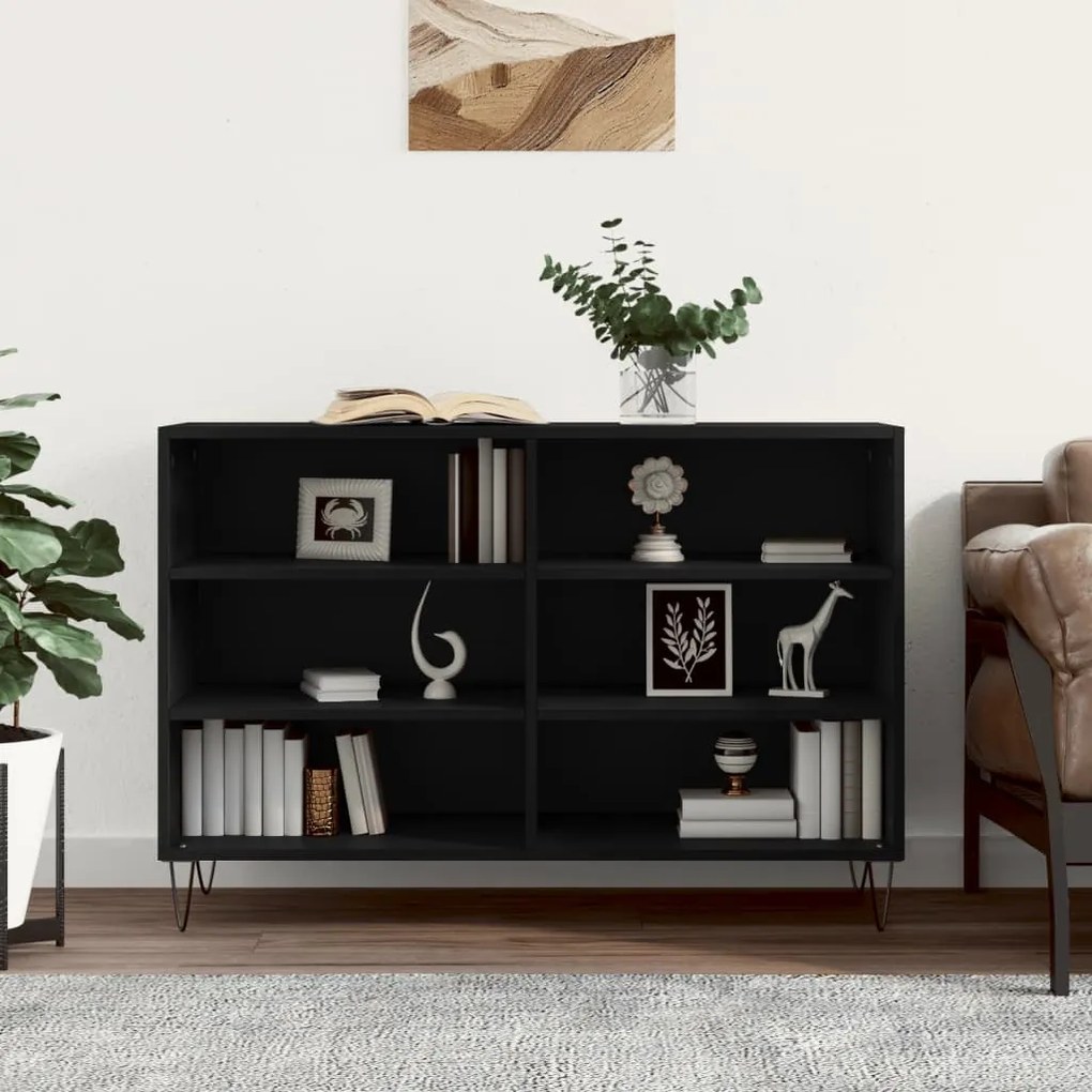 vidaXL Aparador 103,5x35x70 cm derivados de madeira preto