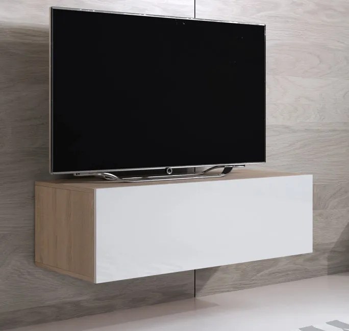 Mueble TV modelo Leiko H1 (100x30cm) color sonoma y blanco