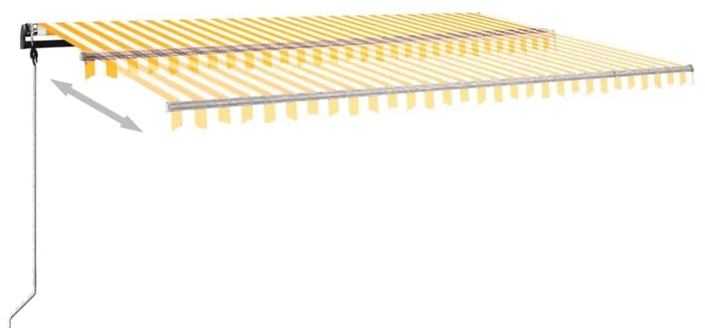 Toldo retrátil manual independente 500x350 cm amarelo e branco