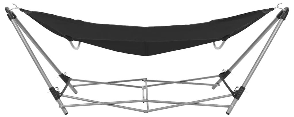 Rede com suporte dobrável preto