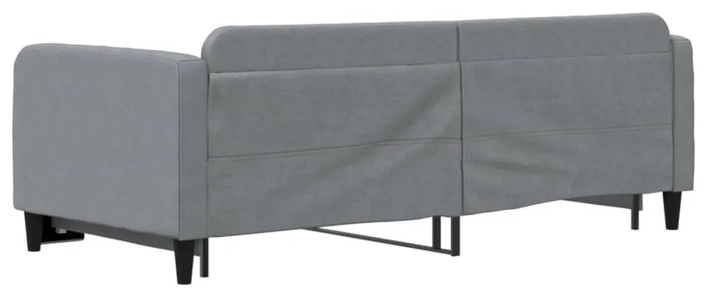 Sofá-cama com gavetão 90x200 cm tecido cinzento-claro