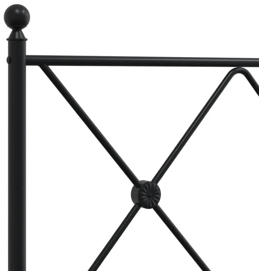 Estrutura de cama com cabeceira 200x200 cm metal preto