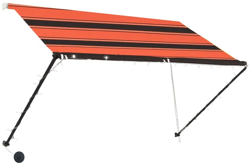 Toldo retrátil com LED 250x150 cm laranja e castanho