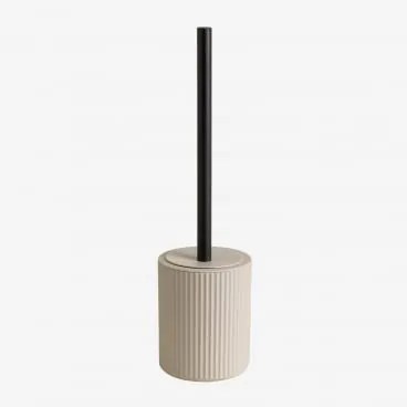 Escova De Casa De Banho Em Abs E Bambu Ozene Beige Creme - Sklum