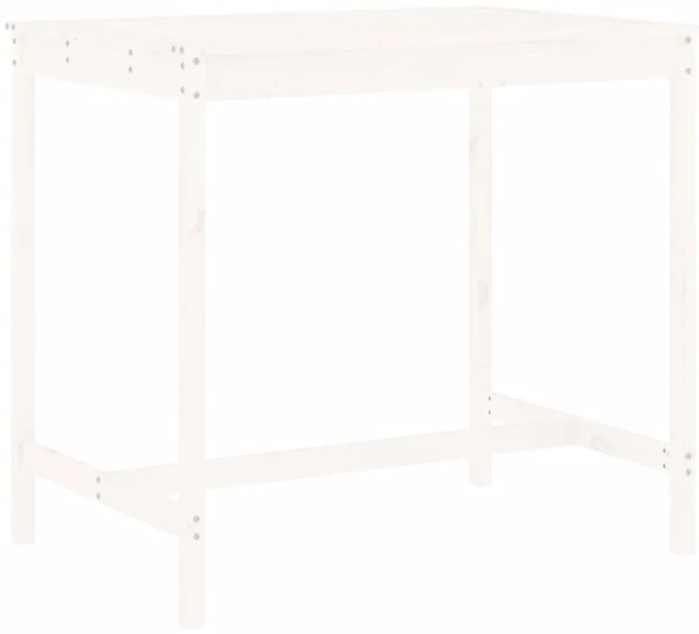 5 pcs conjunto de bar para jardim pinho maciço branco