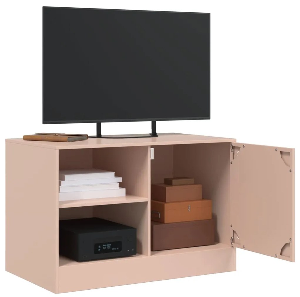 Móveis de TV 2 pcs 67x39x44 cm aço rosa