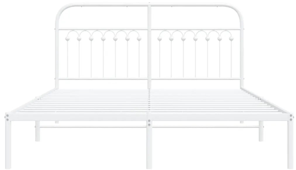 Estrutura de cama com cabeceira 160x200 cm metal branco