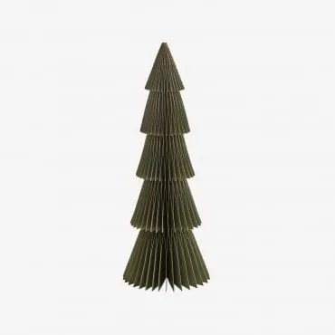Pacote Com 3 Árvores De Natal De Papel Jesper Verde Pesto Com Borda Dourada & ↑29,5 Cm - Sklum