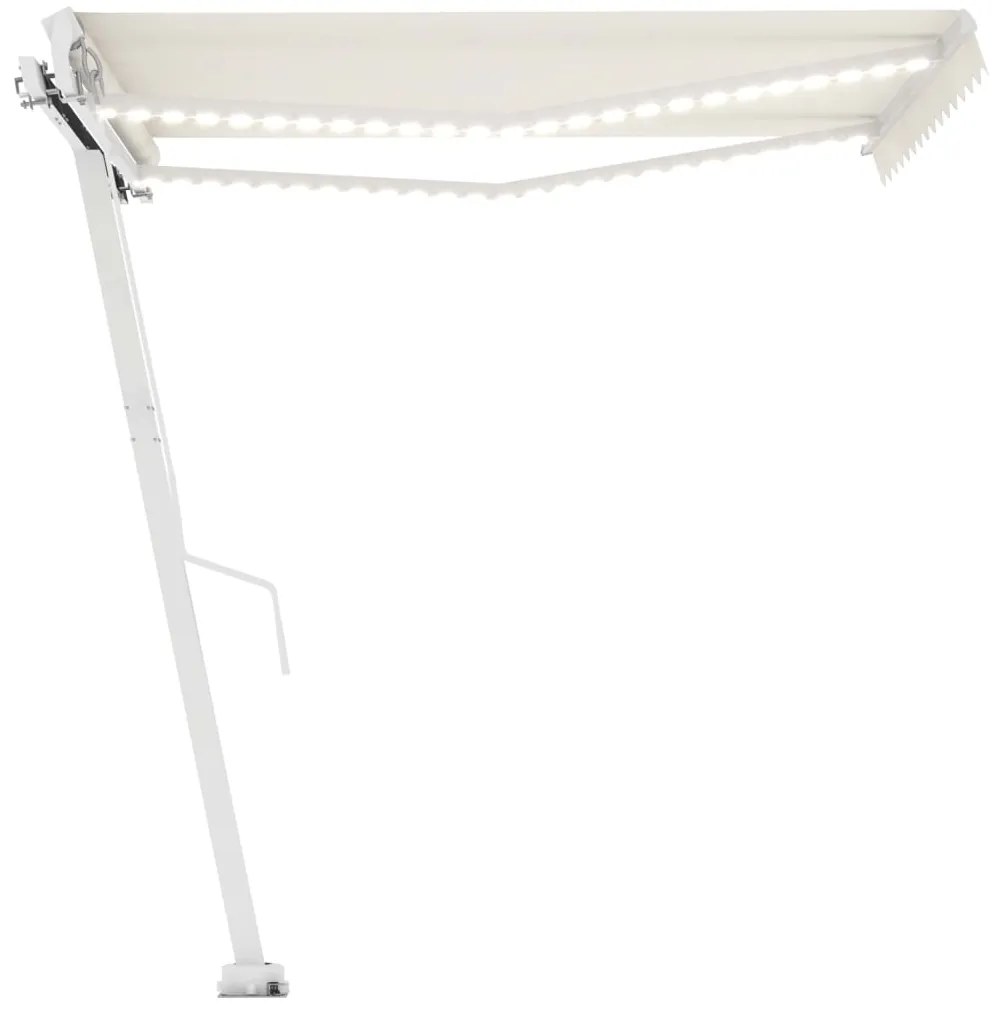 Toldo retrátil manual com LED 300x250 cm cor creme