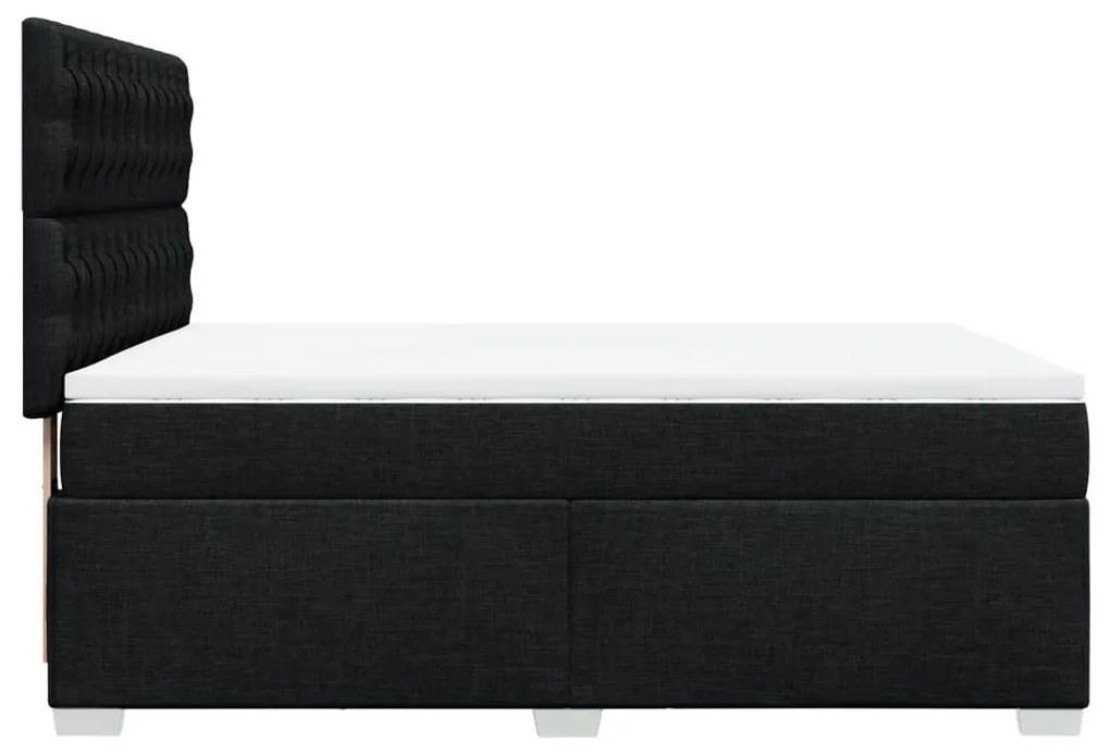 Cama com molas/colchão 160x200 cm tecido preto
