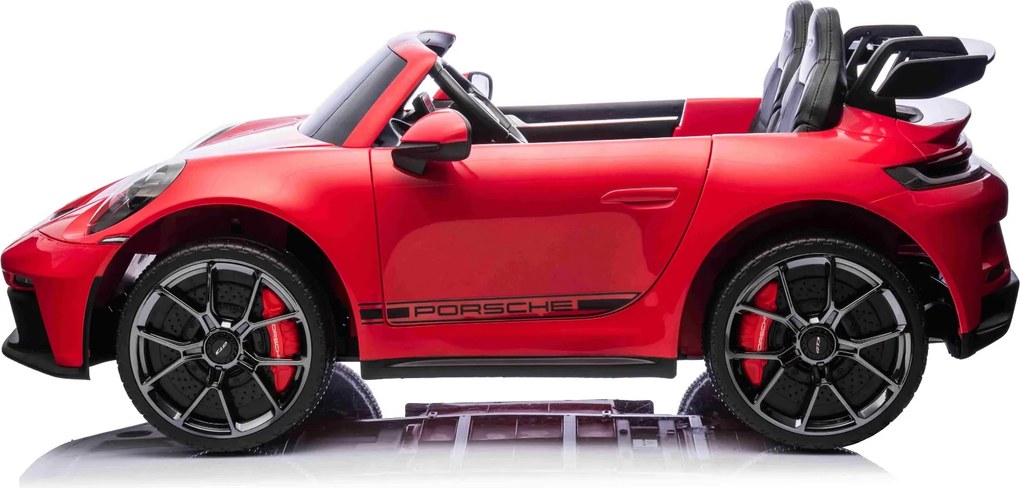 Carro elétrico para crianças Porsche 911 24V 4x4, 2 lugares, controlo remoto, entrada USB/AUX, motores de 200W, bateria de lítio, luzes LED licença OR