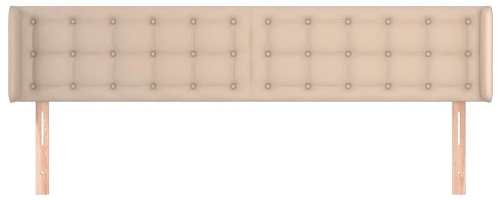 Cabeceira cama abas couro artificial 183x16x78/88 cm cappuccino
