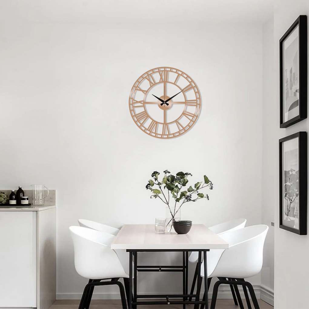 Relógio Decorativo de Metal Watch-002 – Cobre – 48 x 48 cm