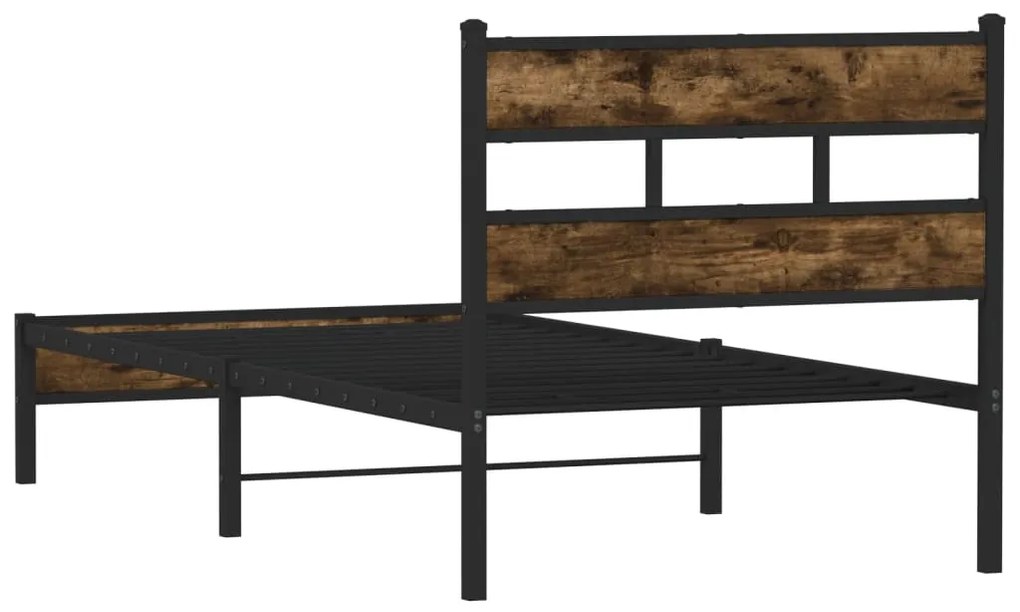 Cama sem colchão com cabeceira 90x200 cm carvalho sonoma