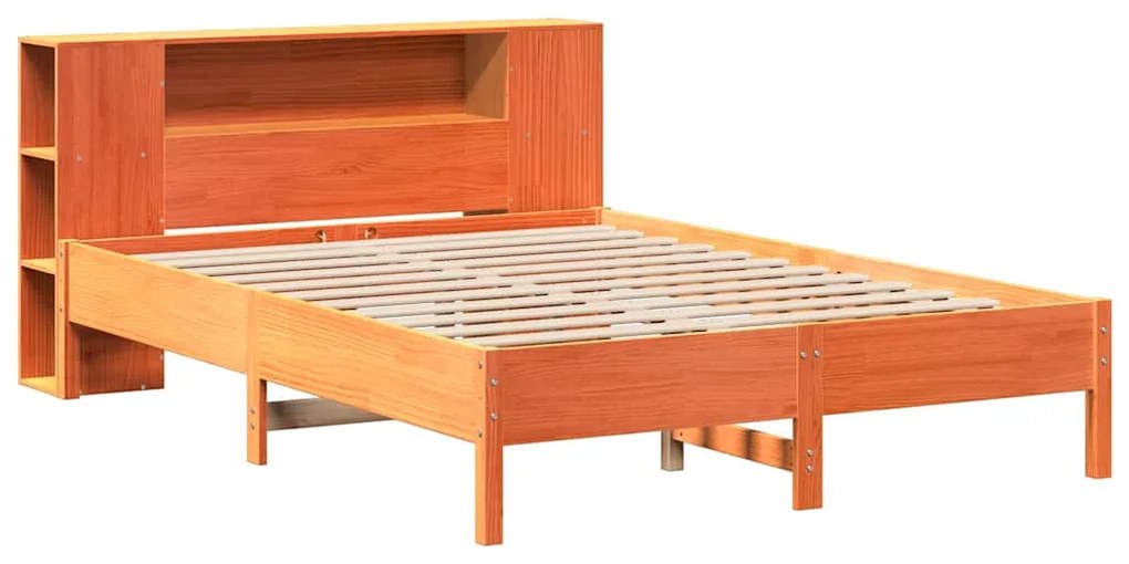 Cama com estante sem colchão 135x190 cm pinho maciço