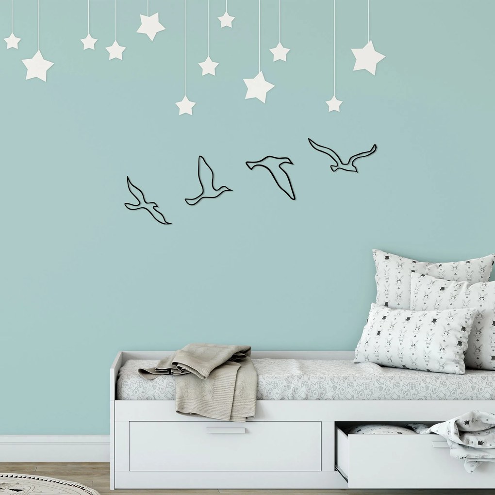 Acessório Decorativo de Parede em Metal Birds – Preto – 11 x 22 cm, 15