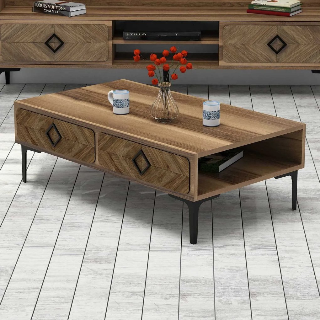 Mesa de Centro Samba – Nogueira – 105x34,6x60 cm