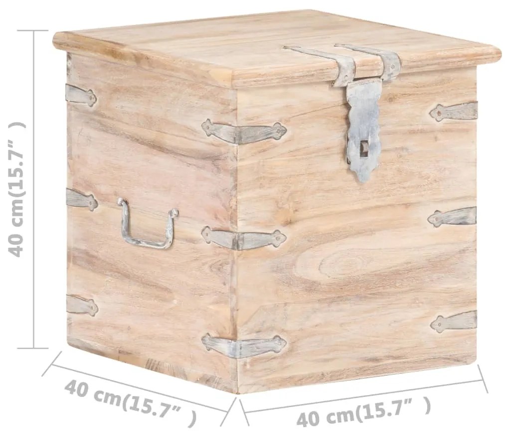 Baú 40x40x40 cm madeira de acácia maciça