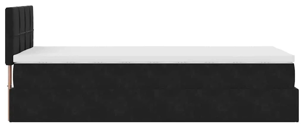 Estrutura de cama otomana vidaXL com colchão preto 100x200cm Veludo