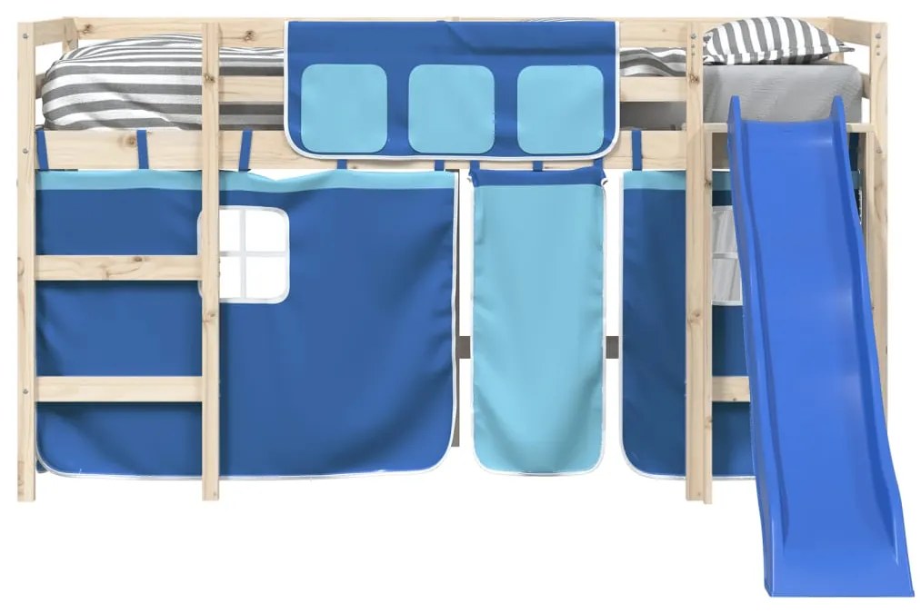 Cortinas para cama elevada poliéster azul