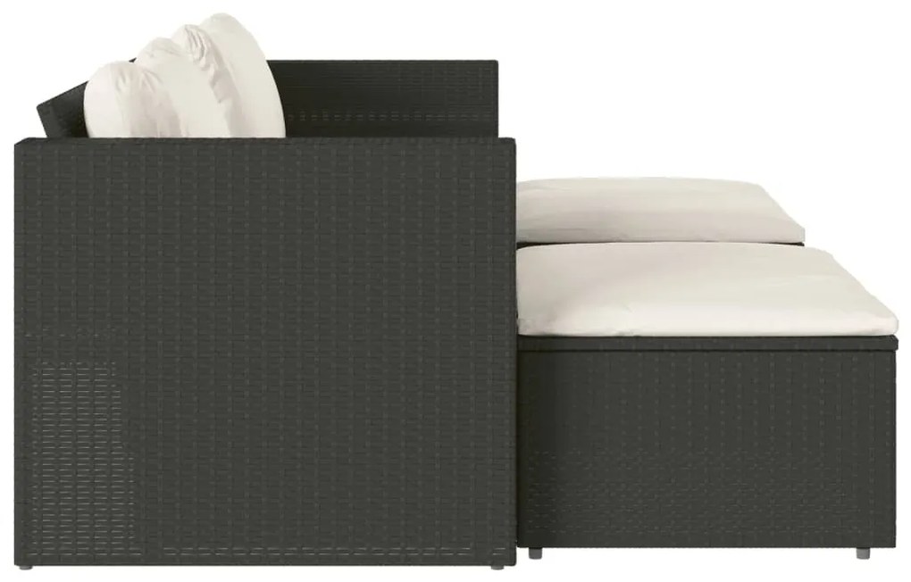 5 pcs conjunto sofás de jardim com almofadões acácia e vime PE