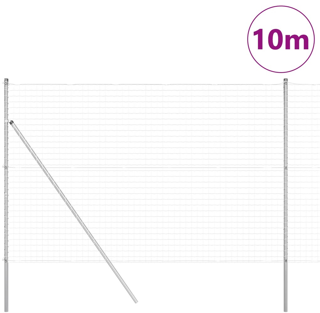 Cerca Euro com 7 Posts 1,5x10 m de Aço Galvanizado