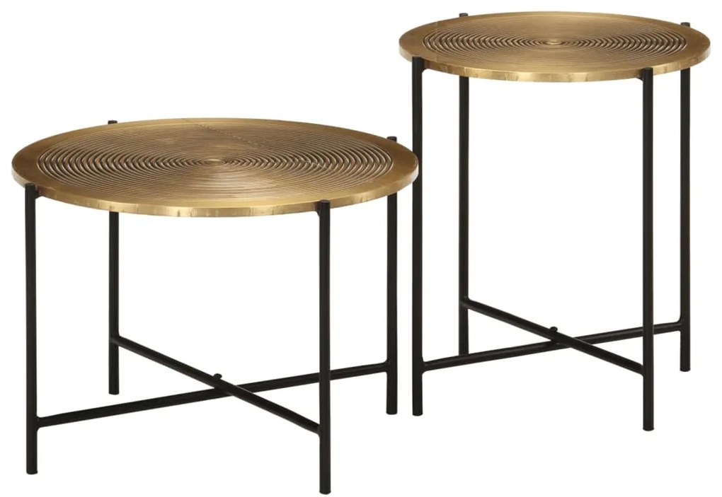 vidaXL Mesas de centro 2 pcs metal bronze e preto