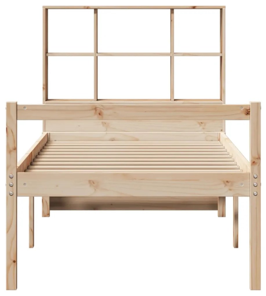 Cama com estante sem colchão 100x200 cm pinho maciço