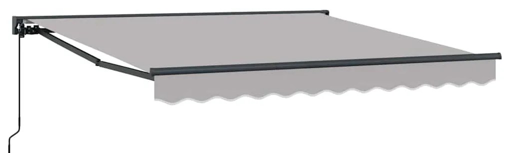 Toldo Retrátil Manual Cinzento-claro 350x250 cm Tecido