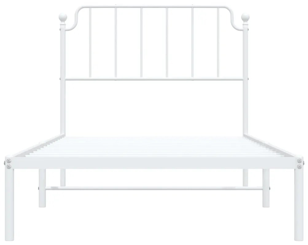 Estrutura de cama com cabeceira 100x200 cm metal branco