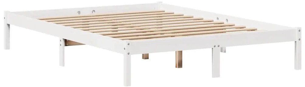 Cama sem colchão 140x190 cm madeira de pinho maciça branco