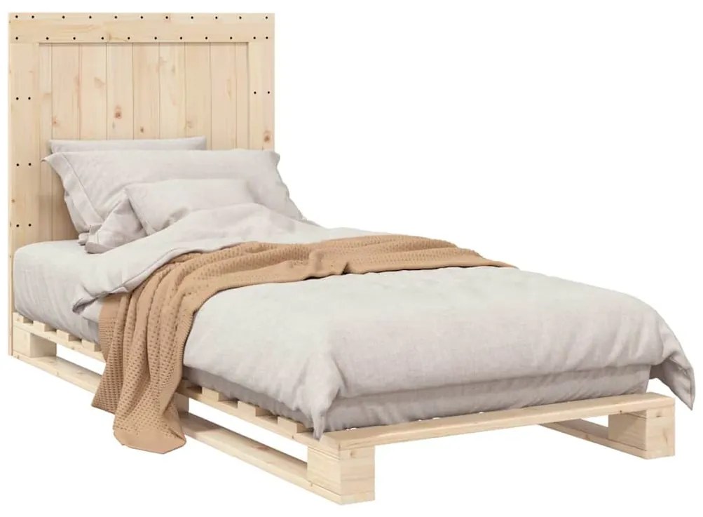 Estrutura de cama com cabeceira 90x200 cm pinho maciço