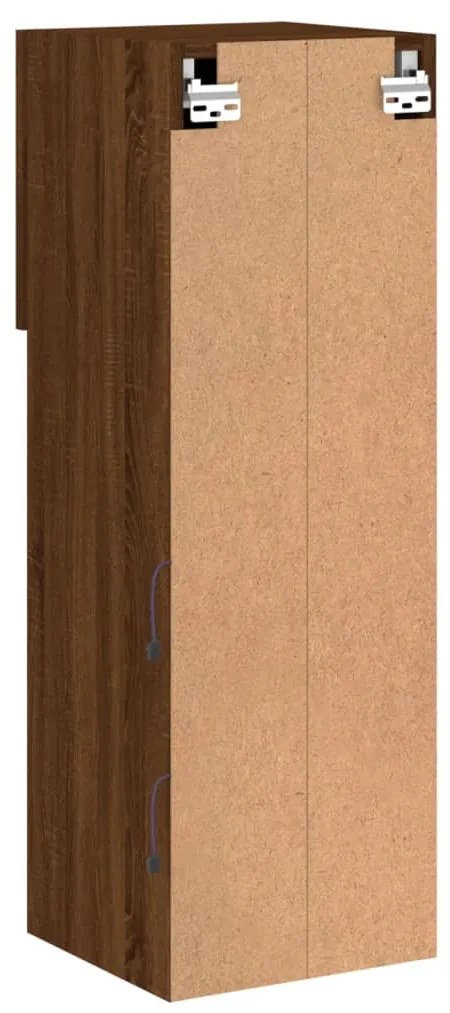 Móvel de TV com luzes LED 30,5x30x90 cm carvalho castanho