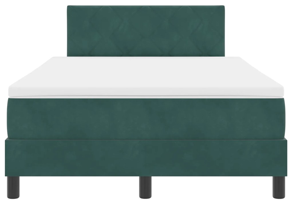 Cama Box com Colchão vidaXL Verde Escuro 120x200 cm Veludo