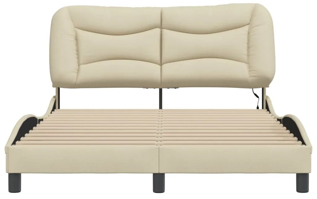 Estrutura de cama com LED sem colchão 140x200 cm tecido