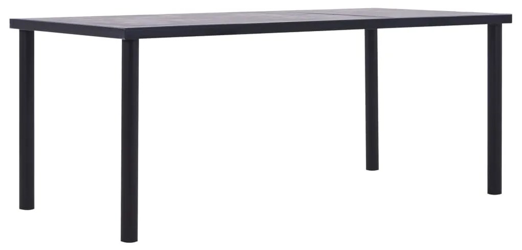 vidaXL Mesa de jantar 200x100x75 cm MDF preto e cinzento cimento