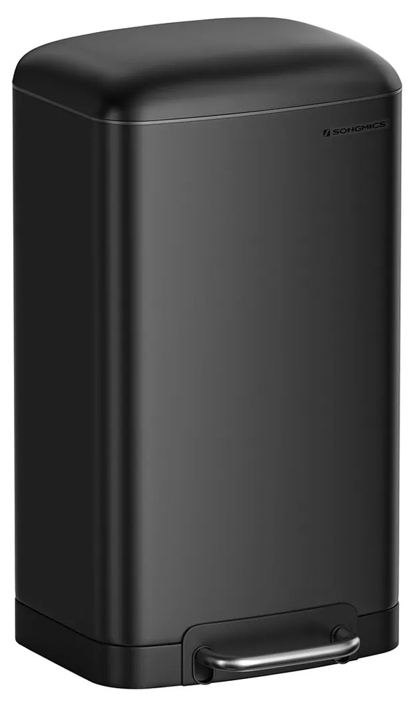 Lixeira de cozinha com pedal de 30 L | SONGMICS | 34.5 x 32.5 x 61.5 cm | preto | LTB01BK.