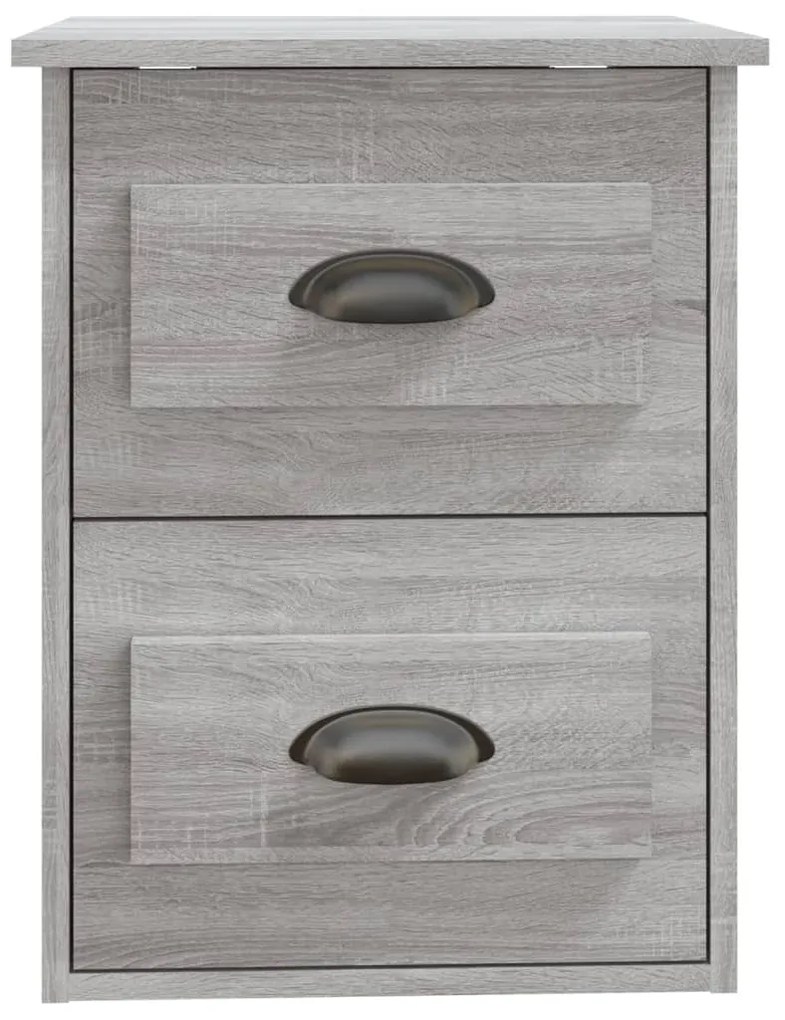 Mesas de cabeceira parede 2 pcs 41,5x36x53 cm cinzento sonoma