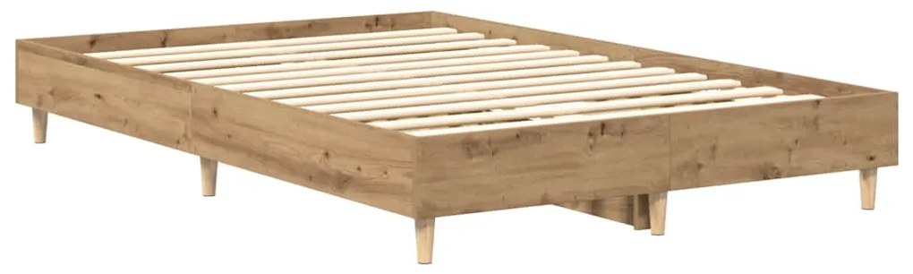 Estrutura de cama sem colchão 140x190 cm carvalho artesanal
