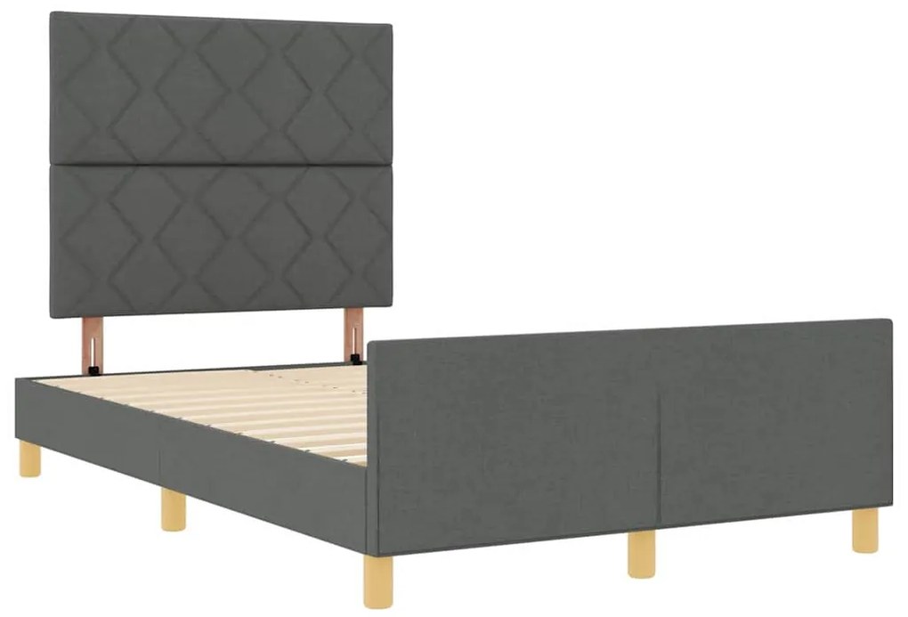 Estrutura de Cama de Tecido Cinza Escuro vidaXL 120x190 cm