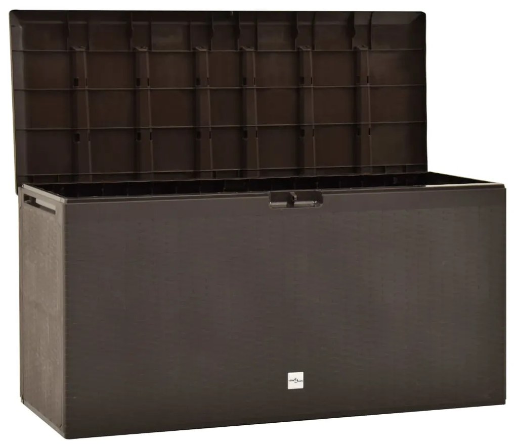 Caixa de arrumação para jardim 114x47x60 cm castanho