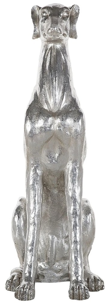 Estatueta decorativa 80 cm prateada GREYHOUND Beliani