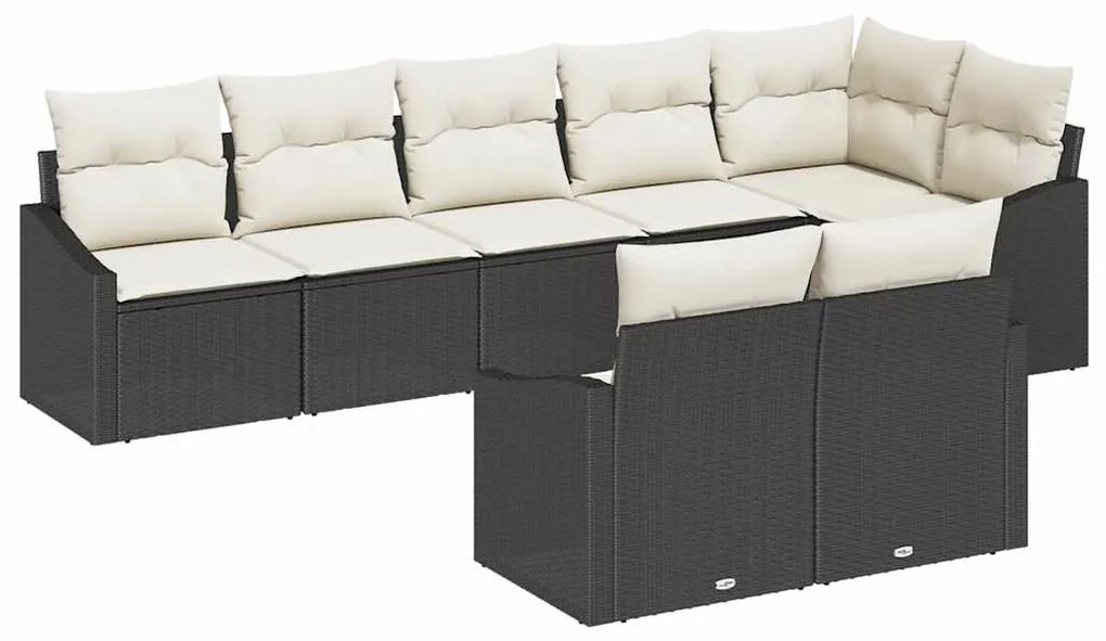 Conjunto de Sofá de Jardim Modular de 8 Peças com Almofadas - Preto Ra