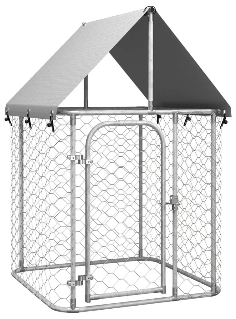 vidaXL Canil de exterior com telhado 100x100x150 cm