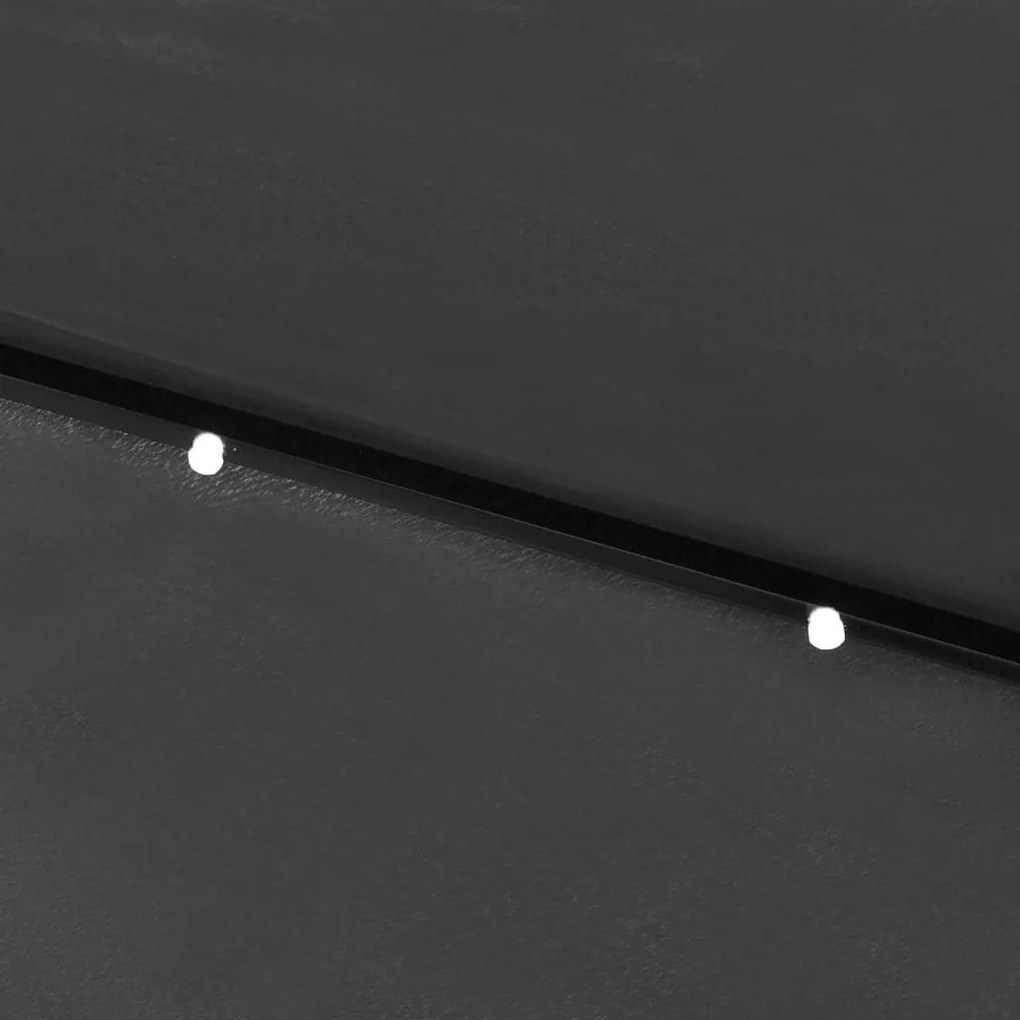 Guarda-sol de jardim c/ luzes LED/poste de aço 2x3 m antracite